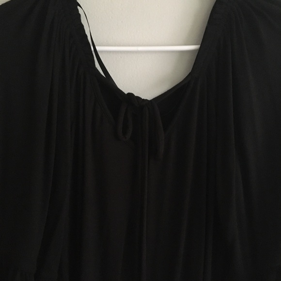 Bobeau black bell short sleeve top tie XS dark romantic - Picture 4 of 4